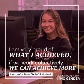 Photo of Inés Ureña with quote